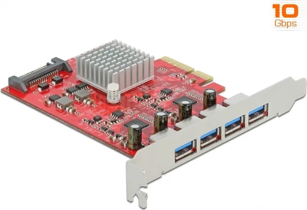 DeLock Κάρτα PCIe σε 4 θύρες USB 3.2 (90481) - Image 1