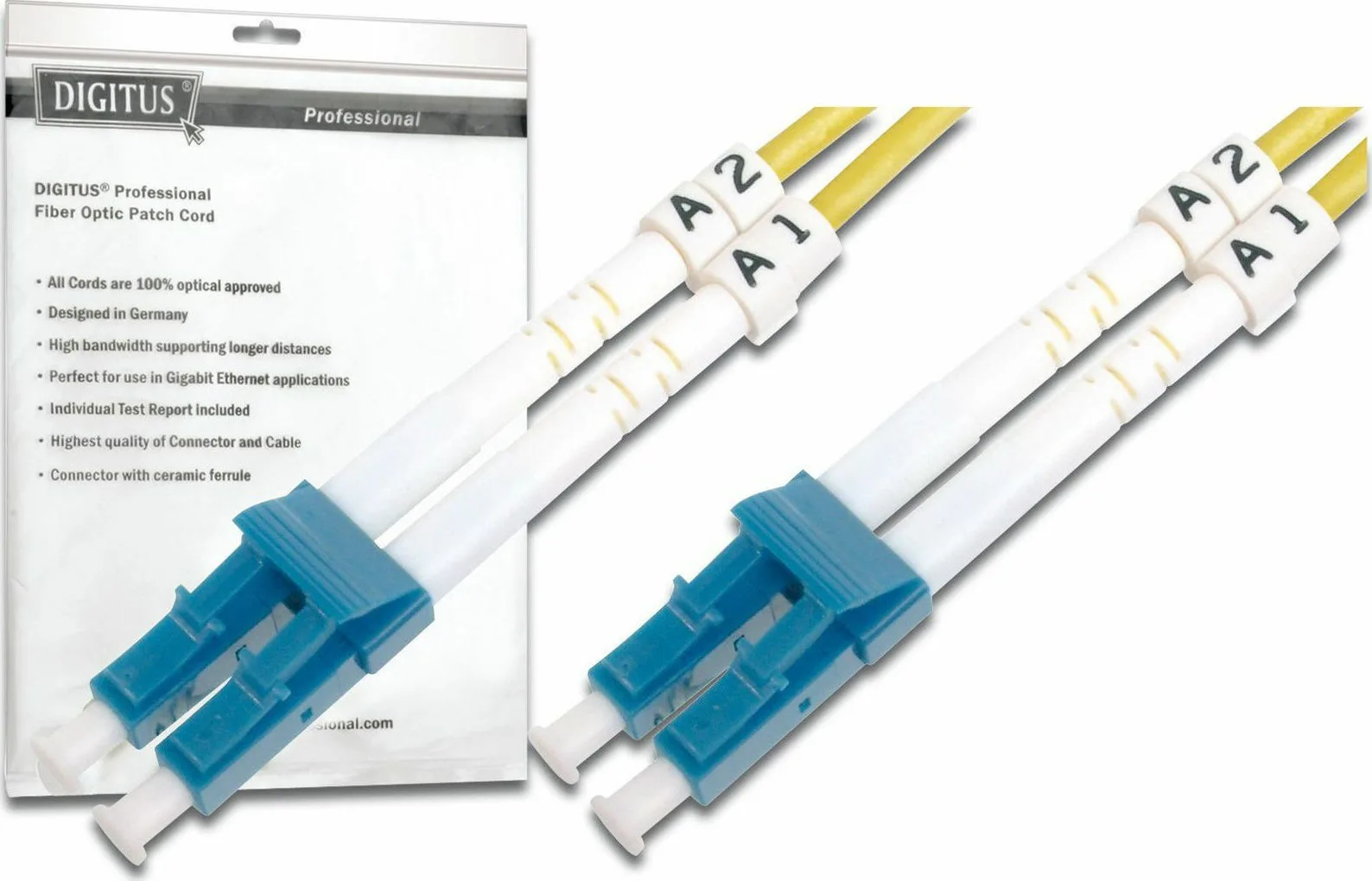 Digitus Καλώδιο Οπτικής Ίνας LC-LC 5m Κίτρινο 1τμχ DK-2933-05 - Image 1