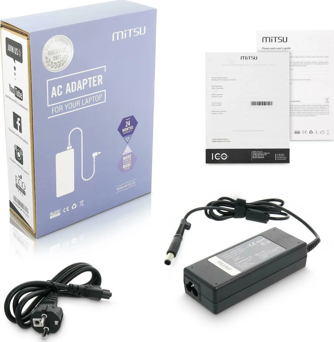 20210223123652_mitsu_ac_adapter_90w_zm_hp19474p Mitsu Φορτιστής Laptop 90W 19V 4.74A για HP με Αποσπώμενο Καλώδιο Τροφοδοσίας ZM/HP19474P - Image 1