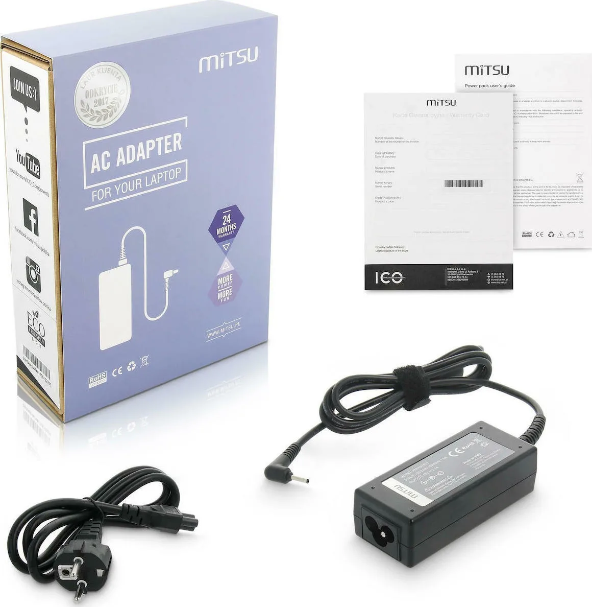 20210223123738_mitsu_ac_adapter_zm_as19342e Mitsu Φορτιστής Laptop 65W 19V 3.42A για Asus με Αποσπώμενο Καλώδιο Τροφοδοσίας ZM/AS19342E - Image 1