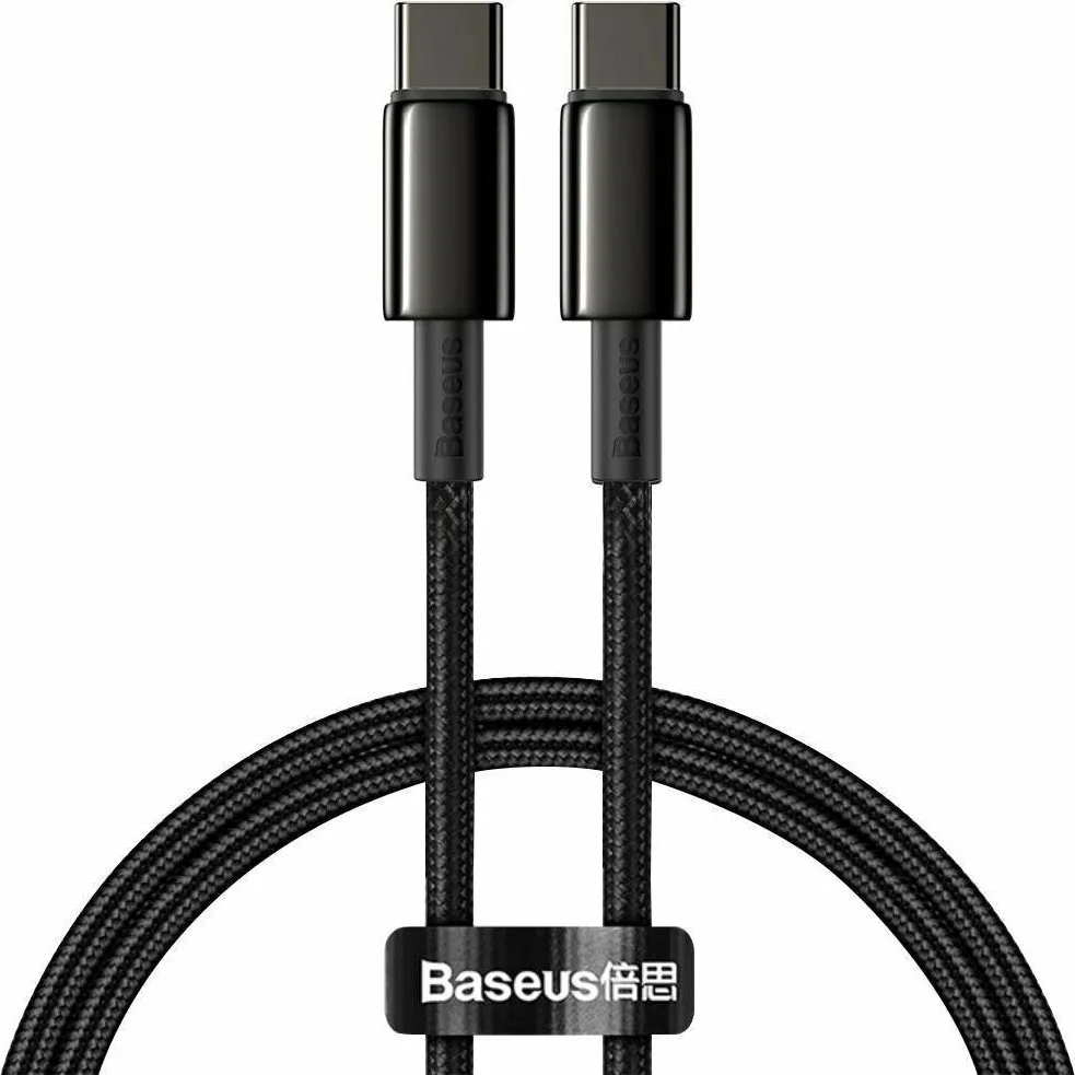 20210303161715_baseus_braided_usb_2_0_cable_usb_c_male_usb_c_male_mayro_2m_catwj_a01 Baseus Tungsten Braided USB 2.0 Cable USB-C male - USB-C 100W Μαύρο 2m (CATWJ-A01) - Image 1