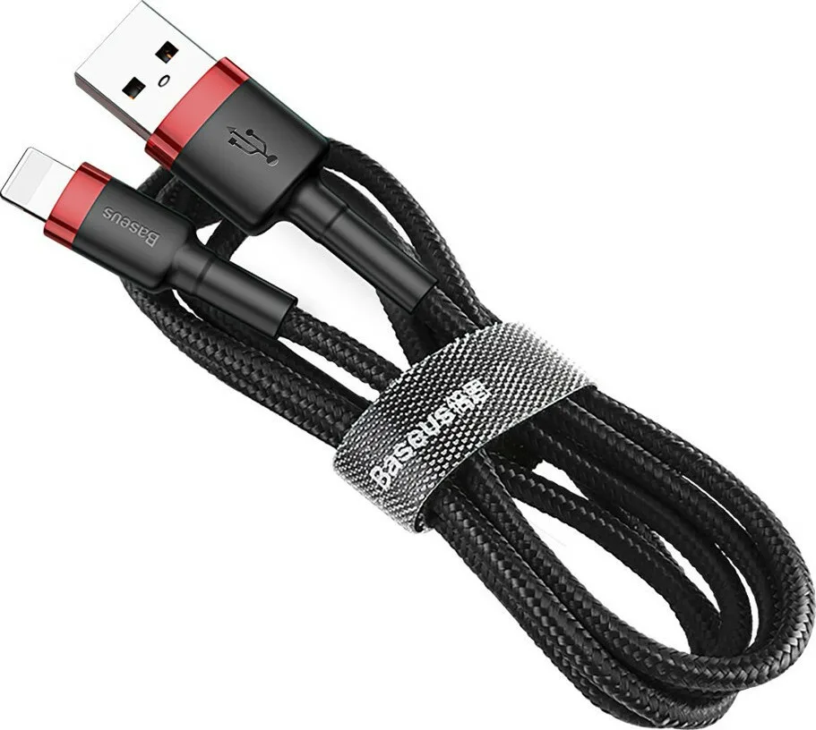 Baseus Cafule Braided USB to Lightning Cable Κόκκινο 0.5m (CALKLF-A19) - Image 1