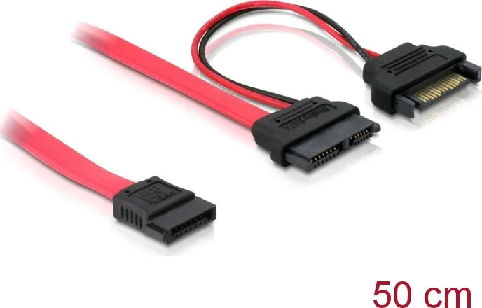 DeLock 13-Pin SATA III - 7-Pin SATA III Cable 50cm Κόκκινο (84418) - Image 1