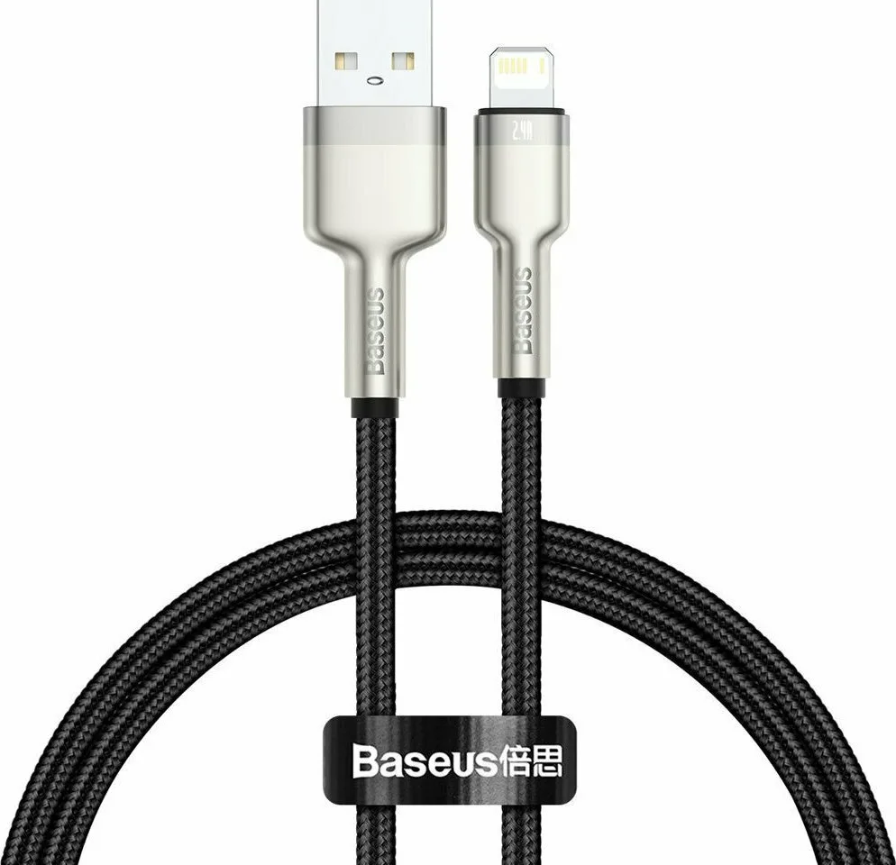 20210323163813_baseus_braided_usb_to_lightning_cable_mayro_0_25m_caljk_01 Baseus Braided USB to Lightning Cable Μαύρο 0.25m (CALJK-01) - Image 1
