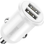 Baseus Grain Pro Φορτιστής Αυτοκινήτου 3.1A με Θύρες: 2xUSB Λευκό Χρώμα CCALLP-02
