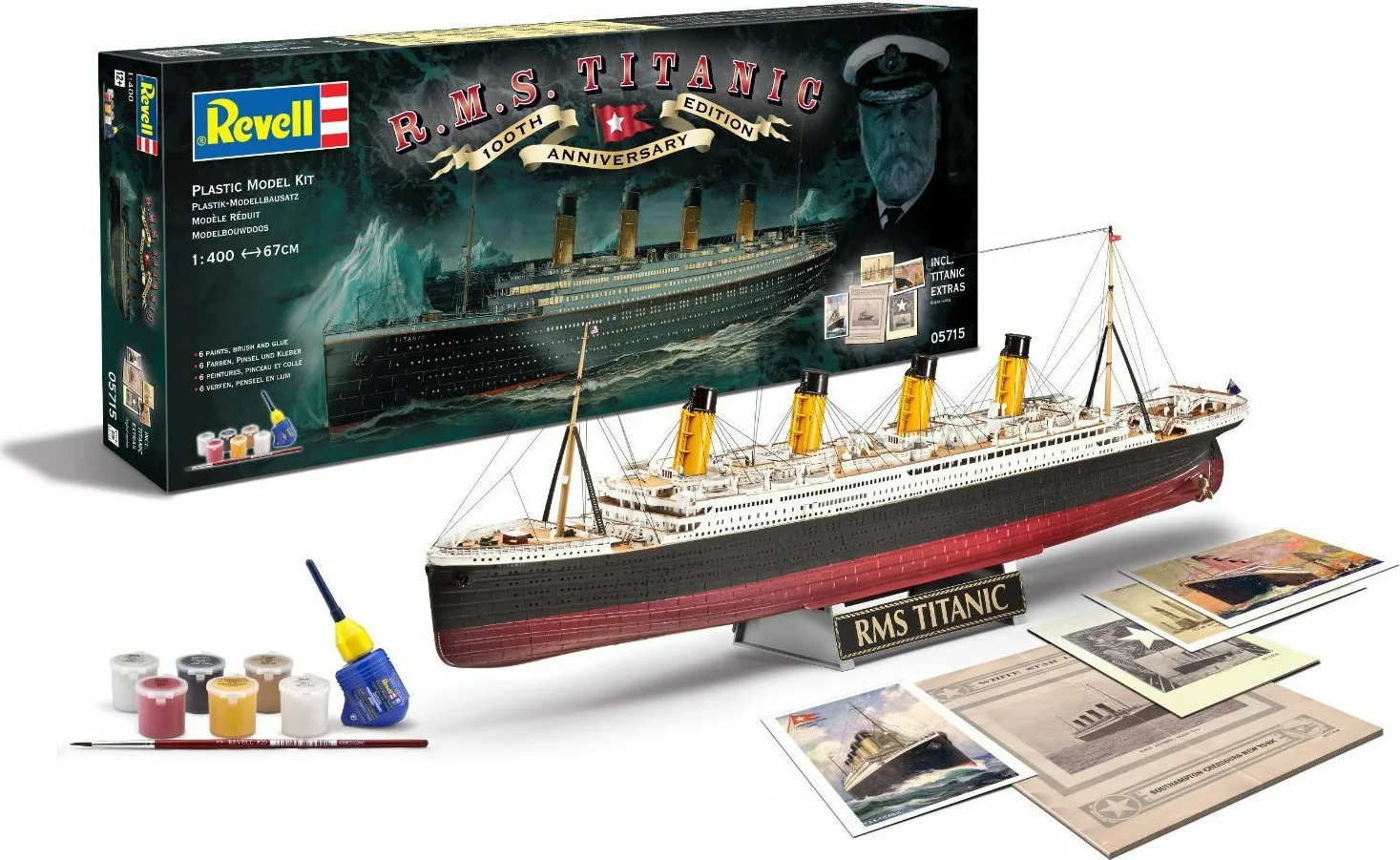 20210420115221_revell_gift_set_100_years_titanic_1_400 Revell 100 Years Titanic Φιγούρα Μοντελισμού Πλοίο 262 Κομματιών σε Κλίμακα 1:400 με Κόλλα και Χρώματα 67εκ. 05715 - Image 1