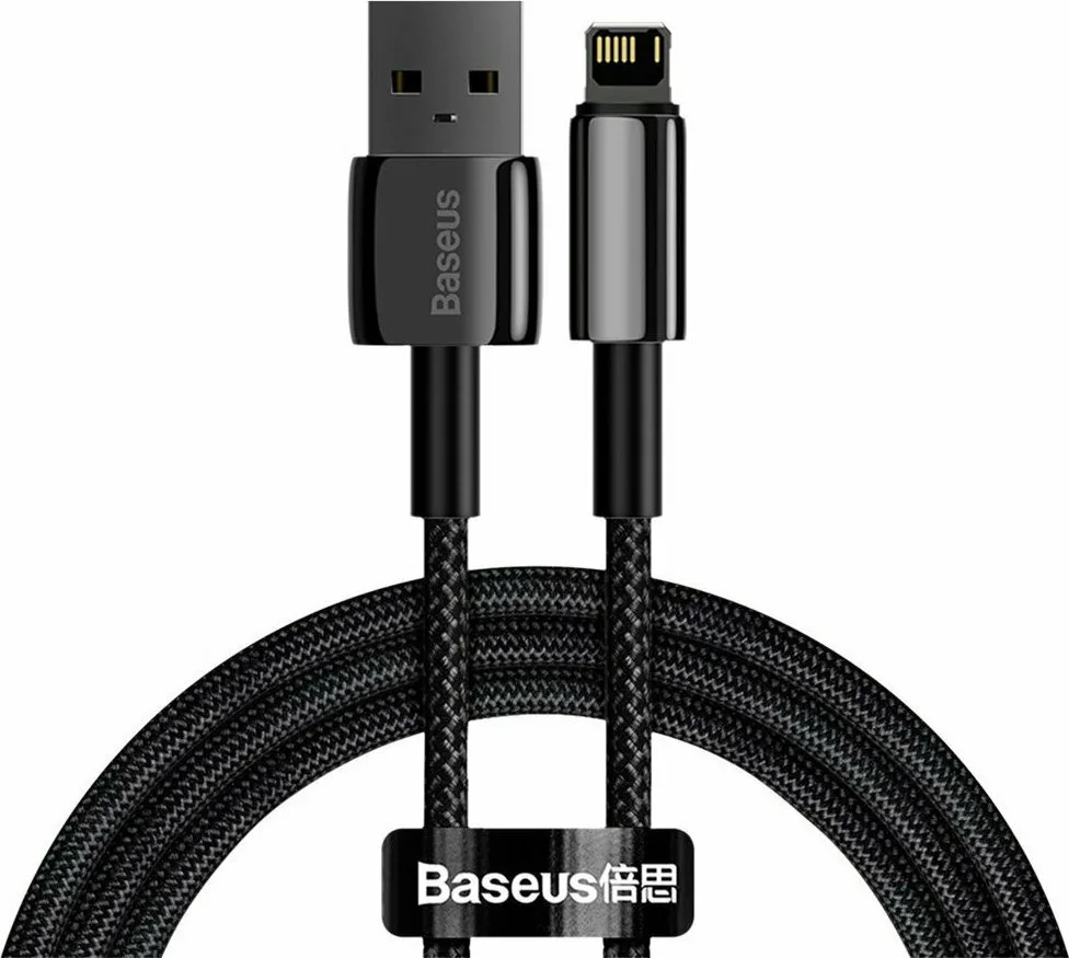 20210505094035_baseus_tungsten_braided_usb_to_lightning_cable_mayro_1m_calwj_01 Baseus Tungsten Braided USB to Lightning Cable Μαύρο 1m (CALWJ-01) - Image 1