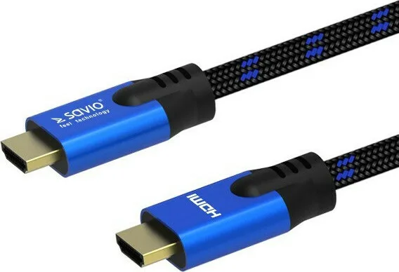 20210526105621_savio_hdmi_2_1_braided_cable_hdmi_male_hdmi_male_3m_mple_cl_143 Savio HDMI 2.1 Braided Cable HDMI male - HDMI male 3m Μπλε CL-143 - Image 1