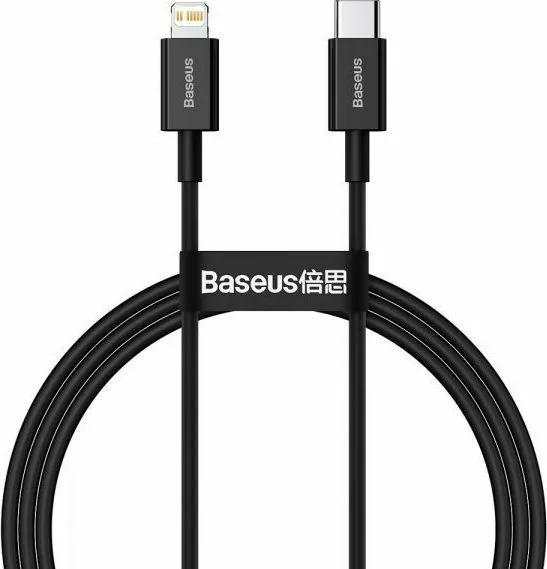 20210607103653_baseus_usb_2_0_cable_usb_c_male_lightning_mayro_1m_catlys_a01 Baseus Superior USB-C to Lightning Cable 20W Μαύρο 1m (CATLYS-A01) - Image 1