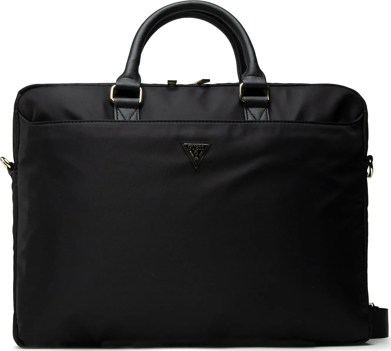 20210628090959_guess_nylon_triangle_logo_16_black Guess Nylon Triangle Logo Τσάντα Ώμου / Χειρός για Laptop 16" σε Μαύρο χρώμα - Image 1