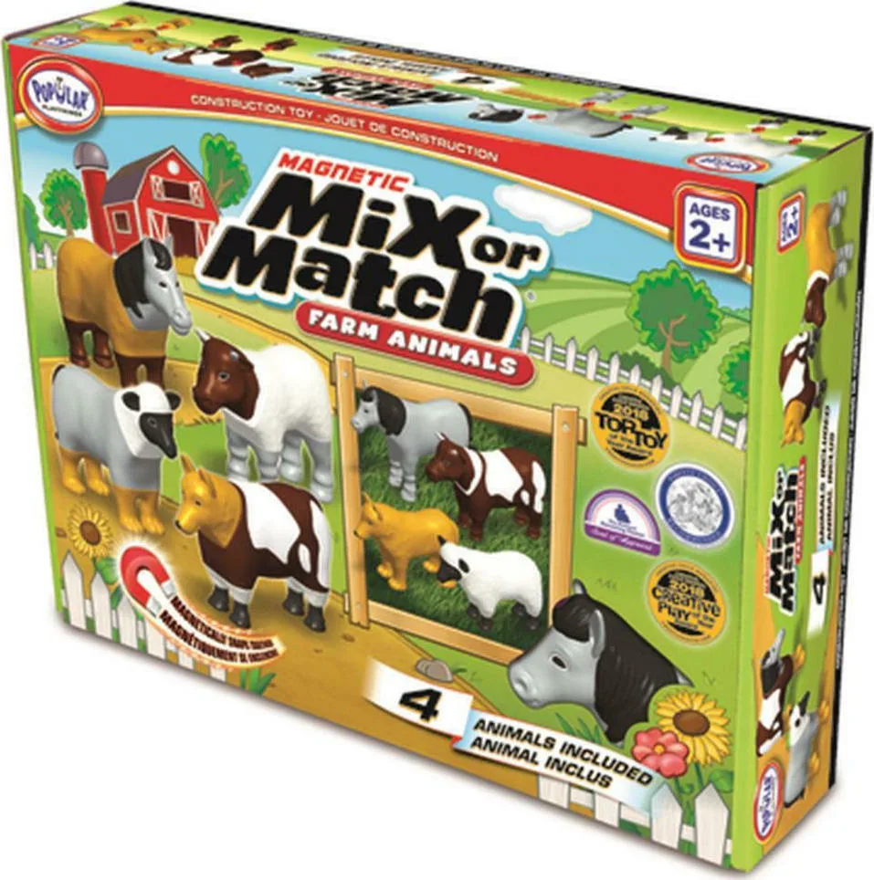 20210701102053_popular_mich_match_zoa_farmas Popular PlayThings Μαγνητικό Παιχνίδι Κατασκευών Μιχ Match Ζωα Φαρμας για Παιδιά 2+ Ετών 62001 - Image 1