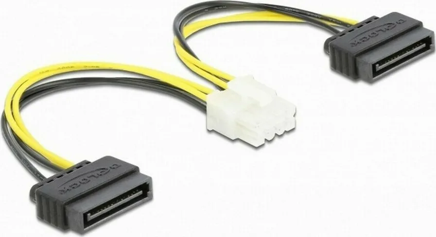DeLock 8-Pin EPS - 2x 15-Pin Sata Cable 0.15m Πολύχρωμο 83020 - Image 1