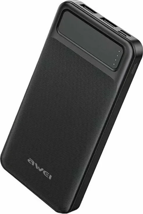 20211001093204_awei_power_bank_p5k_10000mah_mayro Awei P5K Power Bank 10000mAh με 2 Θύρες USB-A Μαύρο - Image 1