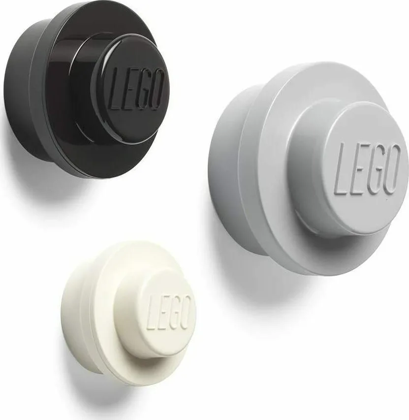 LEGO Lego Wall Bracket Παιδική Κρεμάστρα Πολλαπλών Θέσεων Πλαστική Grey/White/Black 3τμχ - Image 1