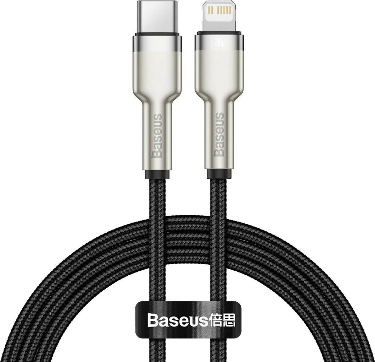 Baseus Cafule Metal Braided USB-C to Lightning Cable 20W Μαύρο 1m (CATLJK-A01) - Image 1