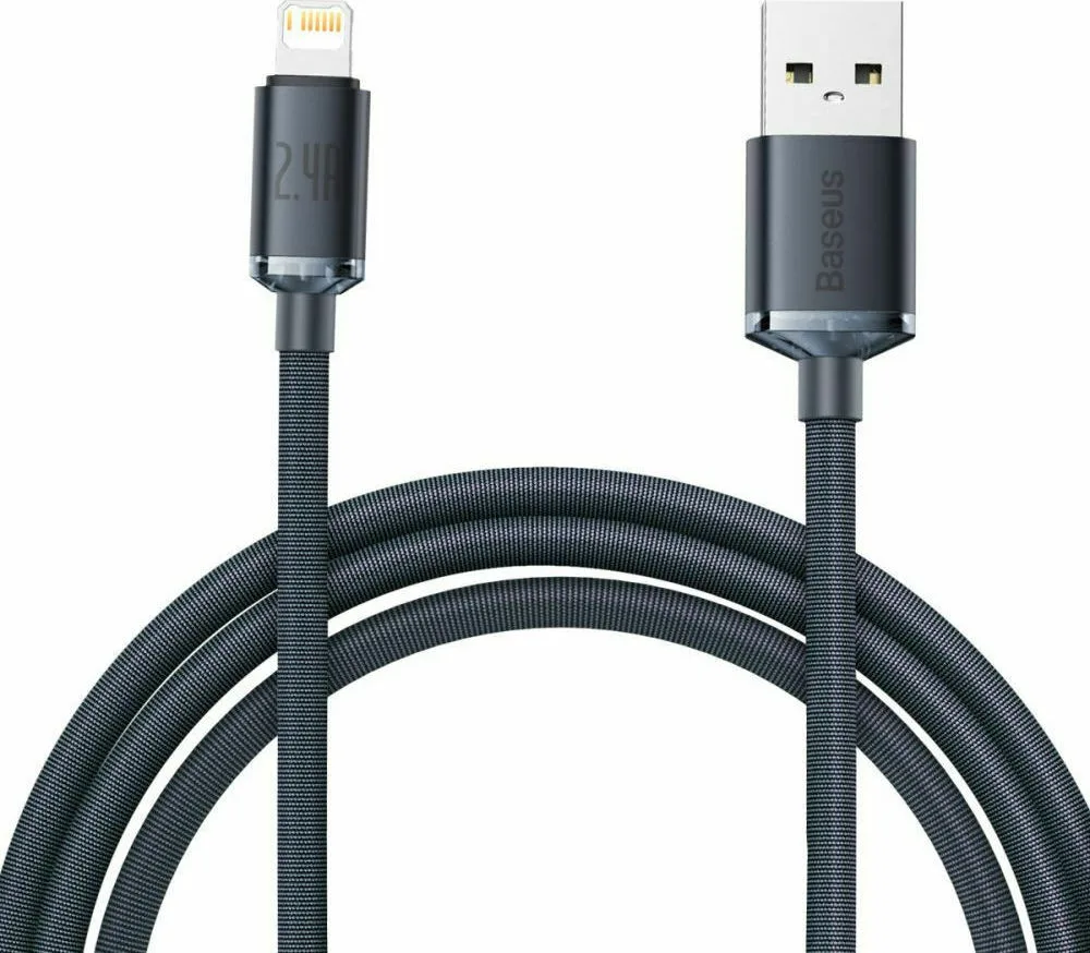 Baseus Crystal Shine Braided USB to Lightning Cable Μαύρο 2m (CAJY000101) - Image 1