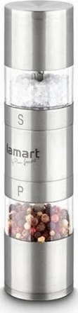 20211117114903_lamart_cheirokinitos_mylos_piperiou_inox_18_5cm_7013 Lamart Χειροκίνητος Μύλος Μπαχαρικών 2 Θέσεων Inox σε Ασημί Χρώμα 18.5cm LT7013 - Image 1
