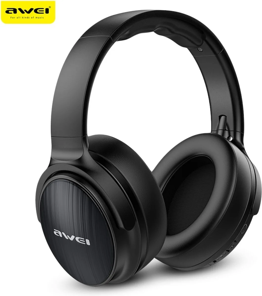 20211217153808_awei_a780bl_mp3_player_mayro Awei A780BL Ασύρματα / Ενσύρματα Over Ear Ακουστικά με Ραδιόφωνο με 15 ώρες Λειτουργίας Μαύρα - Image 1
