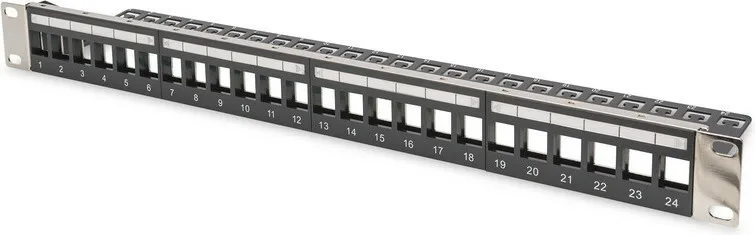 Digitus Patch Panel Keystone για Rack 1U 19" 24 Θυρών Μαύρο DN-91411-LF - Image 1