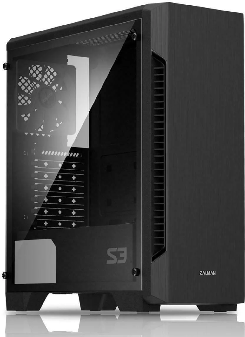 Zalman S3 TG Gaming Midi Tower Κουτί Υπολογιστή με Πλαϊνό Παράθυρο Μαύρο - Image 1