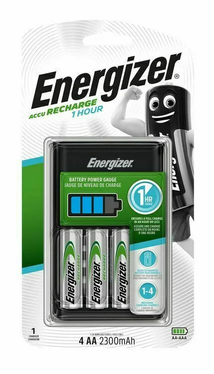 Energizer ACCU Recharge 1 hour Φορτιστής 4 Μπαταριών Ni-MH Μεγέθους AA/AAA Σετ με 4x AA 2300mAh - Image 1