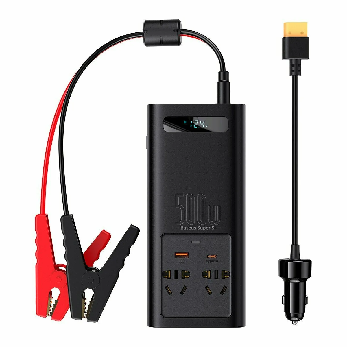 Baseus Inverter Αυτοκινήτου 500W για Μετατροπή 12V DC σε 220V AC με 2xUSB BSU3213BLK - Image 1