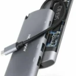 Axagon HMC-6M2 USB-C Docking Station με HDMI 4K PD Ethernet Ασημί