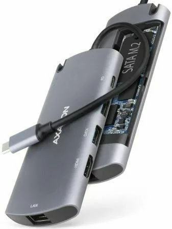 20220714150206_axagon_hmc_6m2_usb_c_docking_station_me_hdmi_4k_pd_ethernet_asimi Axagon HMC-6M2 USB-C Docking Station με HDMI 4K PD Ethernet Ασημί - Image 1