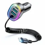 Joyroom JR-CL20 Φορτιστής Αυτοκινήτου 57W με Θύρες: 1xUSB 2xType-C μαζί με Καλώδιο Lightning Μαύρο Χρώμα