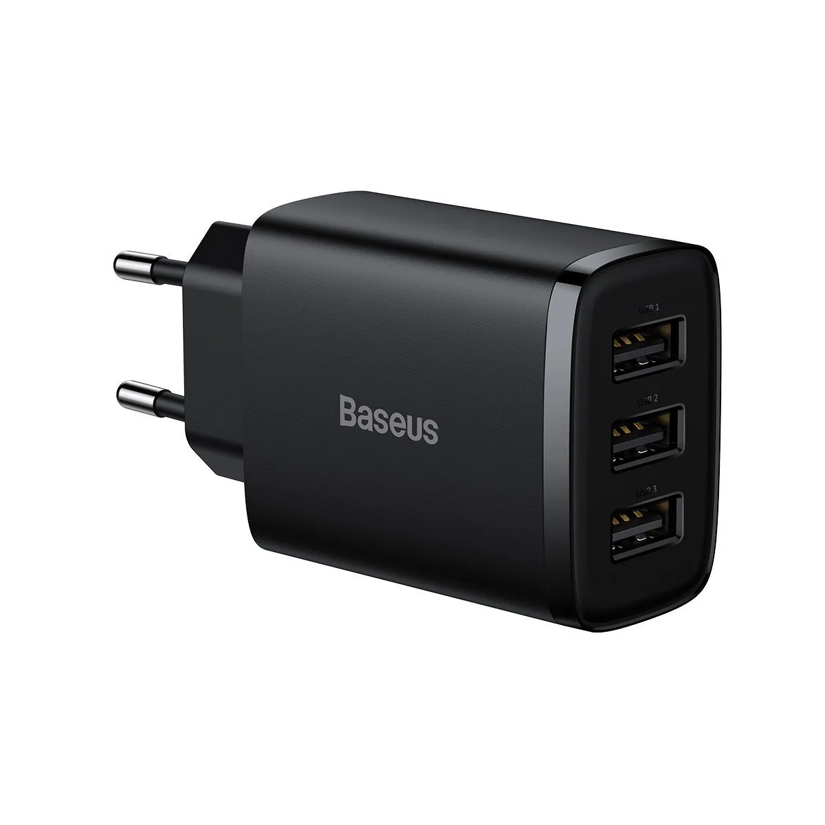 Baseus Φορτιστής Χωρίς Καλώδιο με 3 Θύρες USB-A 17W Μαύρος (Compact) - Image 1