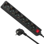 Maclean Energy Πολύπριζο 6 Θέσεων με USB-A, Διακόπτη και Καλώδιο 5m MCE195G