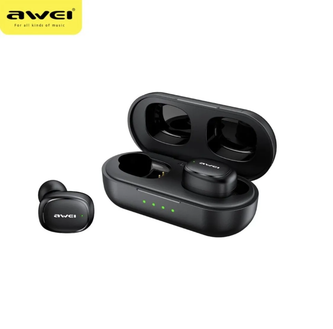 20220914123409_awei_t13_pro_earbud_bluetooth_handsfree_akoustika_me_antochi_ston_idrota_kai_thiki_fortisis_mayra Awei T13 Pro In-ear Bluetooth Handsfree Ακουστικά με Αντοχή στον Ιδρώτα και Θήκη Φόρτισης Μαύρα - Image 1