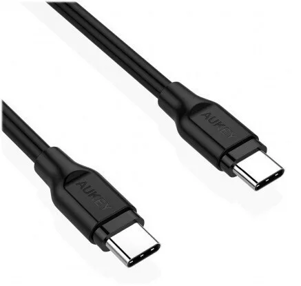 20220922161915_aukey_cb_cc1p_usb_2_0_cable_usb_c_male_usb_c_male_mayro_1m Aukey CB-CC1P USB 2.0 Cable USB-C male - USB-C 60W Μαύρο 1m - Image 1