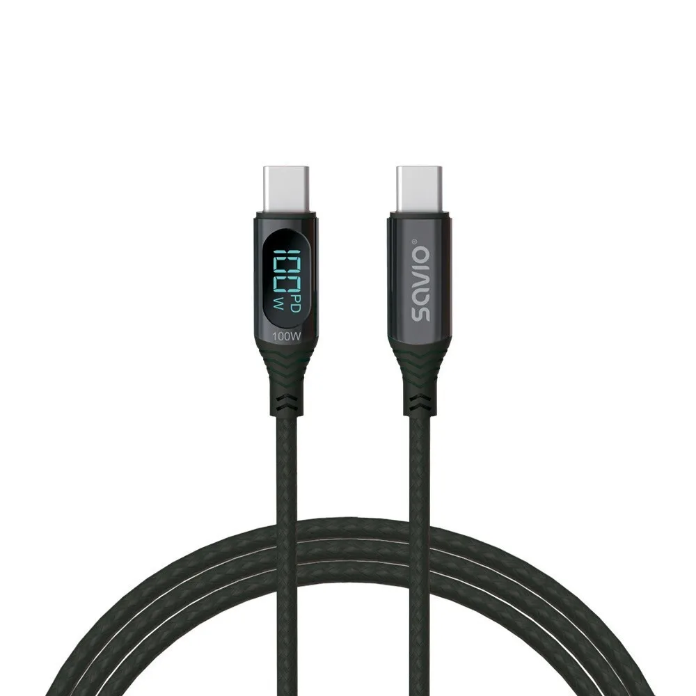 20221102085657_savio_usb_2_0_cable_usb_c_male_usb_c_male_mayro_1m_cl_174 Savio USB 2.0 Cable USB-C male - USB-C 100W Μαύρο 1m (CL-174) - Image 1