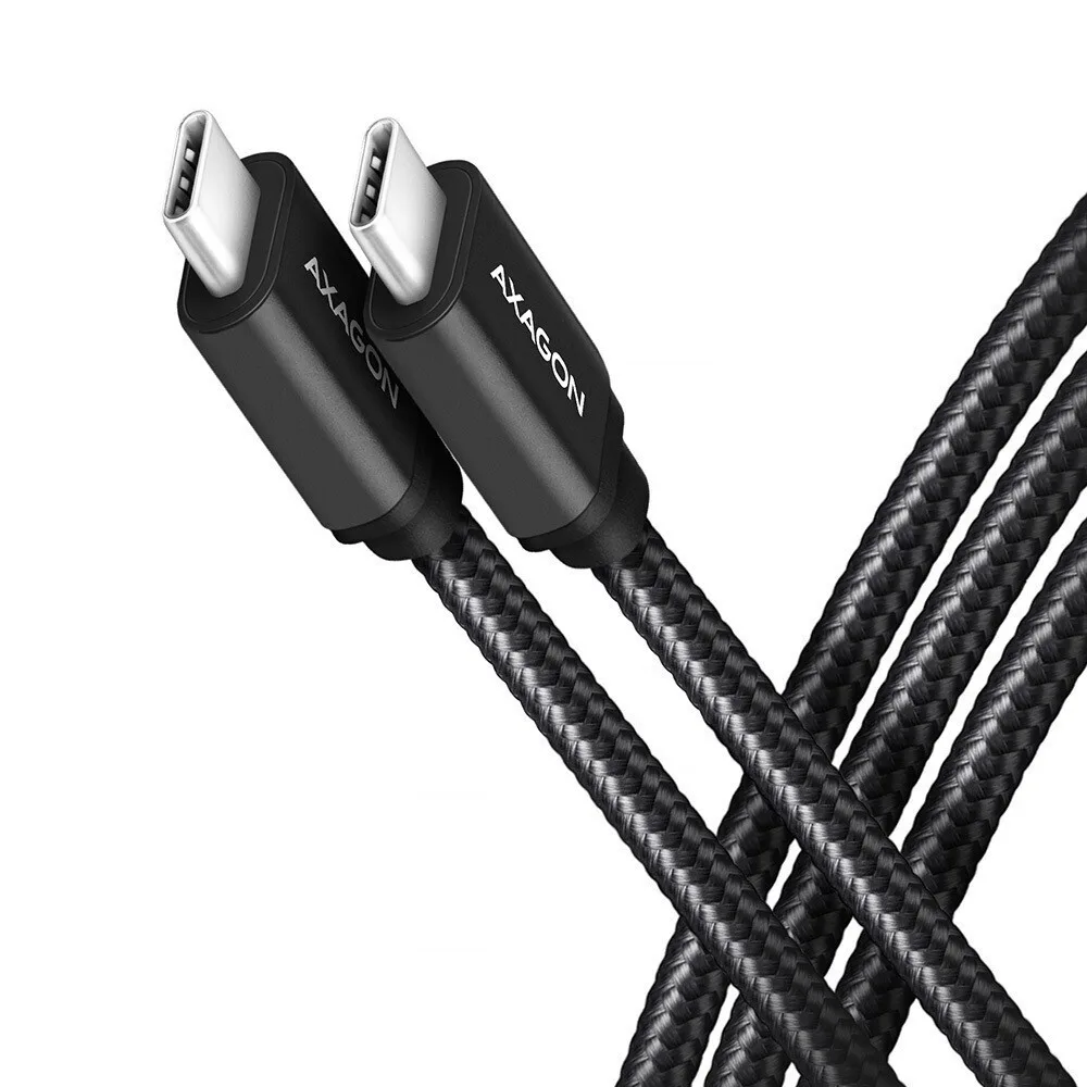 20221128102143_axagon_braided_usb_3_0_cable_usb_c_male_usb_c_male_mayro_1m_bucm3_cm10ab Axagon Braided USB 3.0 Cable USB-C male - USB-C 60W Μαύρο 1m (BUCM3-CM10AB) - Image 1