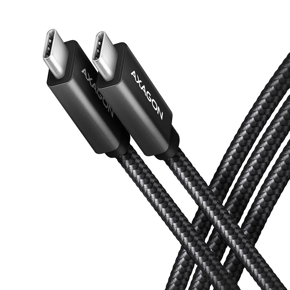 20221128102145_axagon_braided_usb_3_1_cable_usb_c_male_usb_c_male_mayro_1m_bucm32_cm10ab Axagon Braided USB 3.1 Cable USB-C male - USB-C 100W Μαύρο 1m (BUCM32-CM10AB) - Image 1