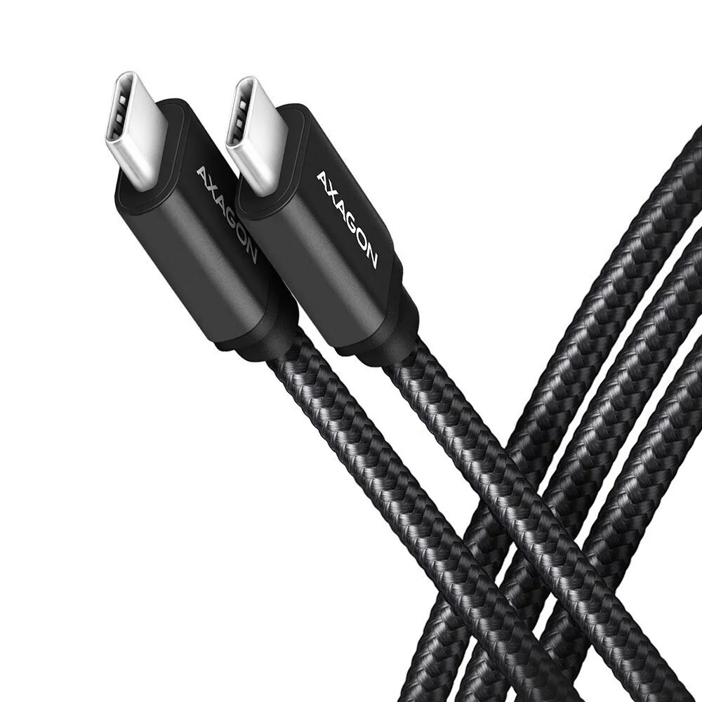 20221128140645_axagon_braided_usb_3_2_cable_usb_c_male_usb_c_male_mayro_2m_bucm3_cm20ab Axagon Braided USB 3.2 Cable USB-C male - USB-C 60W Μαύρο 2m (BUCM3-CM20AB) - Image 1