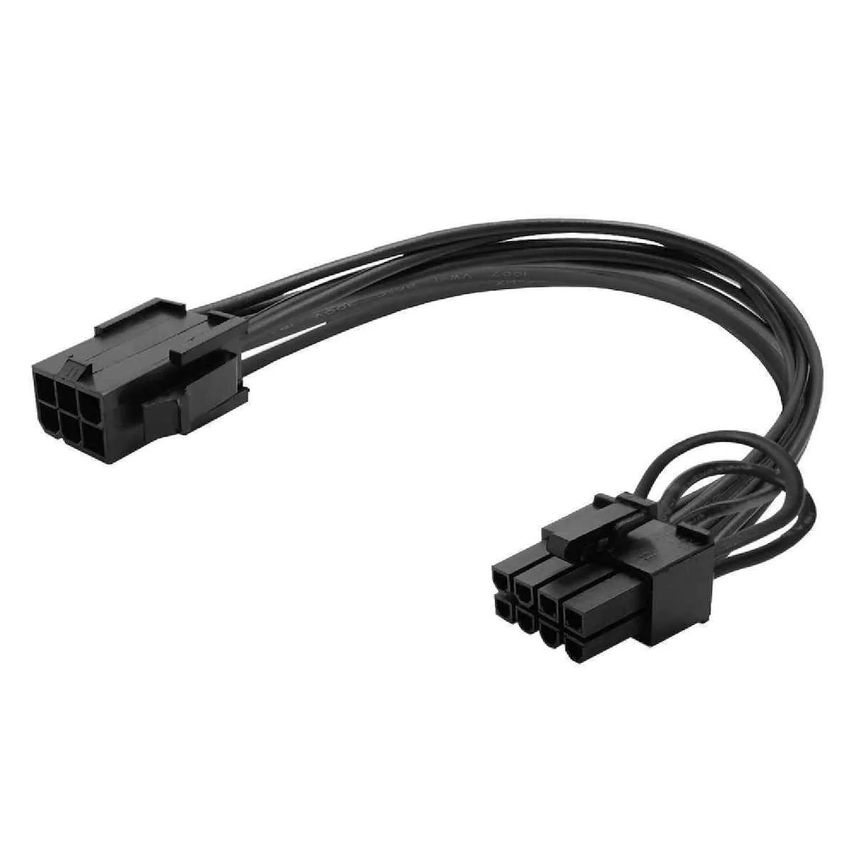 20221209151118_savio_6_pin_pcie_female_6_2_pin_pcie_male_cable_mayro_ak_49 Savio 6-Pin PCIe - 6+2 Pin PCIe Cable 0.15m Μαύρο AK-49 - Image 1