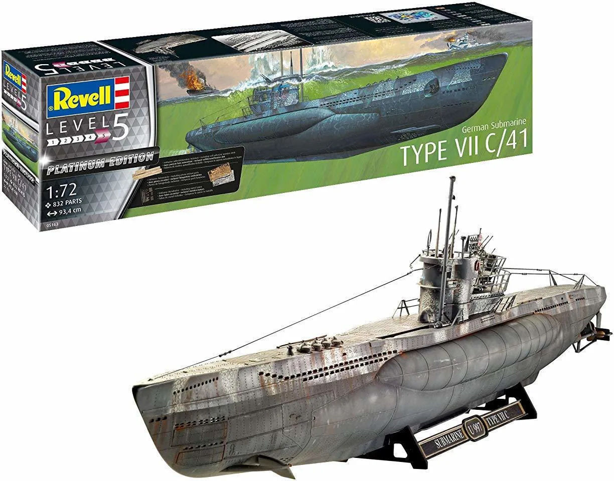 20221229121704_revell_figoura_montelismou_ypovrychio_type_vii_c_41_se_klimaka_1_72_05163 Revell Type VII C/41 Φιγούρα Μοντελισμού Υποβρύχιο 832 Κομματιών σε Κλίμακα 1:72 93.4εκ. 05163 - Image 1