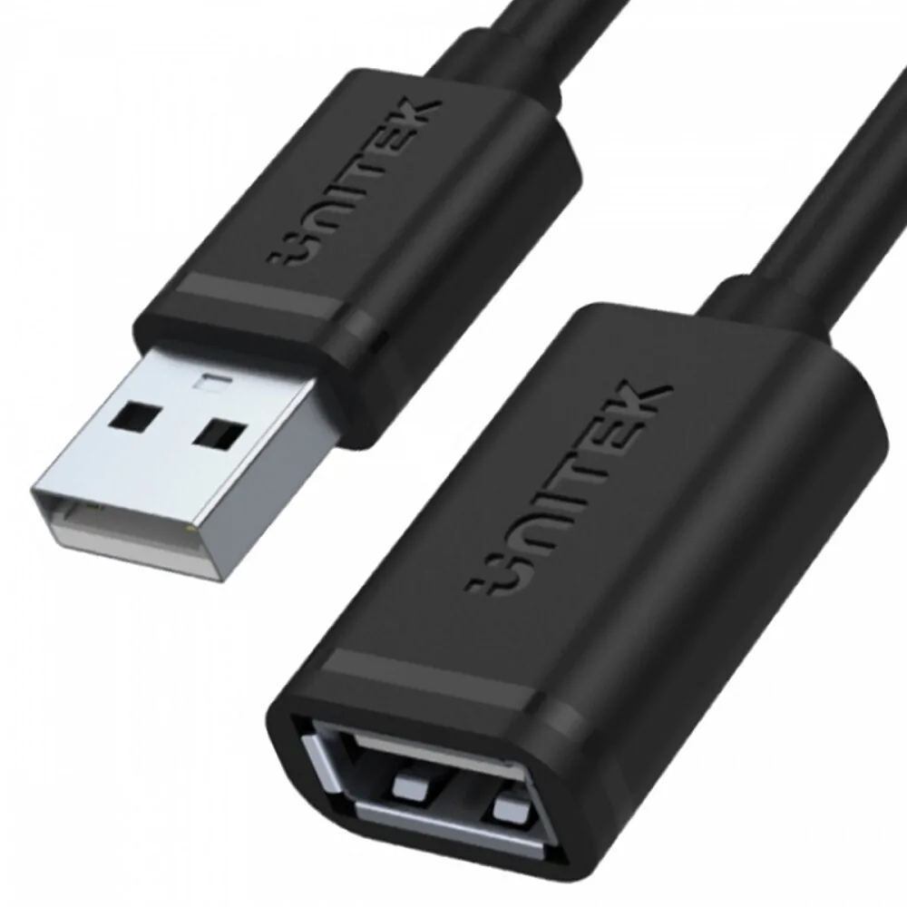 20230116164758_unitek_usb_2_0_cable_usb_a_male_usb_a_female_mayro_0_5m_y_c447gbk Unitek USB 2.0 Cable USB-A male - USB-A female Μαύρο 0.5m (Y-C447GBK) - Image 1