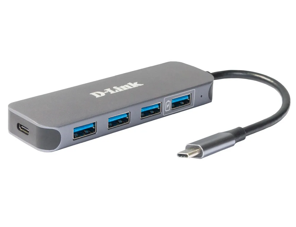 20230120113426_d_link_usb_3_0_hub_5_thyron_me_syndesi_usb_a_thyra_fortisis_asimi_dub_2340 D-Link USB 3.0 Hub 5 Θυρών με σύνδεση USB-A & Θύρα Φόρτισης Ασημί (DUB-2340) - Image 1