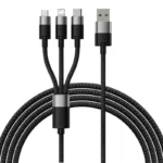 Baseus Starspeed Braided USB to Lightning / Type-C / micro USB Cable 3.5A Μαύρο 1.2m