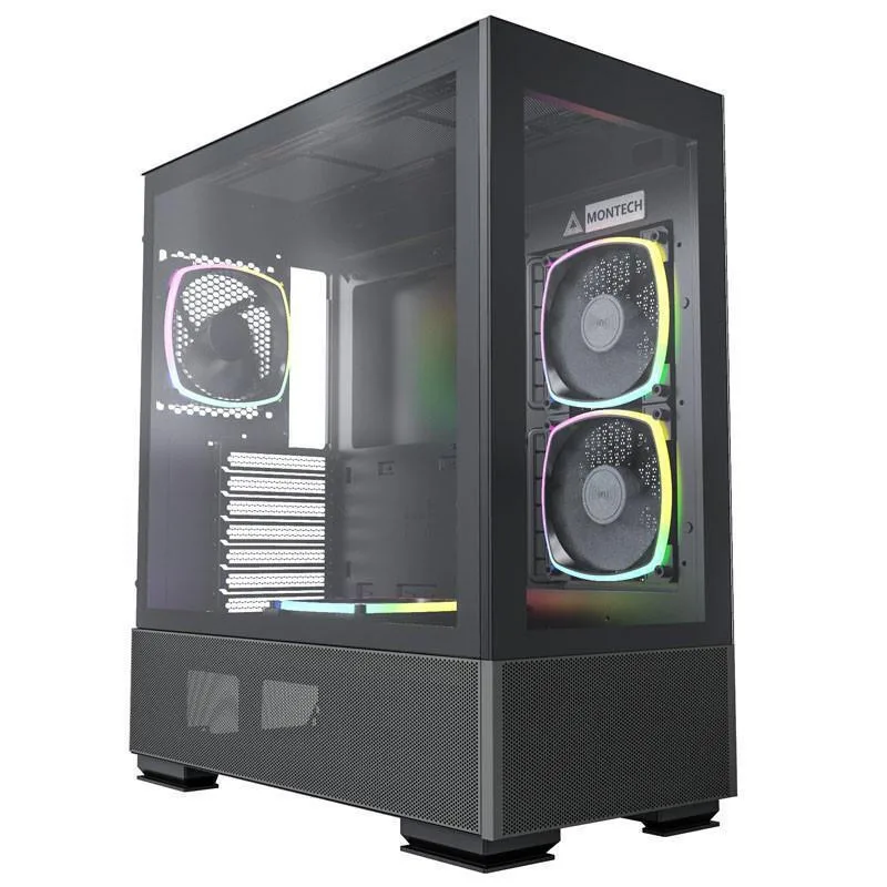 Montech Sky Two Gaming Midi Tower Κουτί Υπολογιστή με Πλαϊνό Παράθυρο και RGB Φωτισμό Μαύρο - Image 1