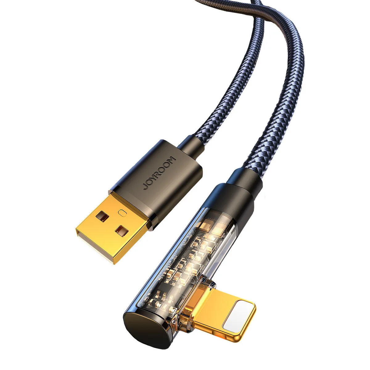 Joyroom S-UL012A6 Angle (90°) / Braided USB-A to Lightning Cable Μαύρο 1.2m - Image 1