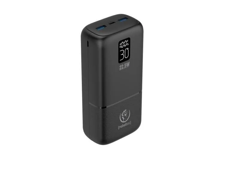 20230621130108_rebeltec_p30_power_bank_30000mah_22_5w_me_2_thyres_usb_a_kai_thyra_usb_c_power_delivery_mayro Rebeltec P30 Power Bank 30000mAh 22.5W με 2 Θύρες USB-A και Θύρα USB-C Power Delivery Μαύρο - Image 1