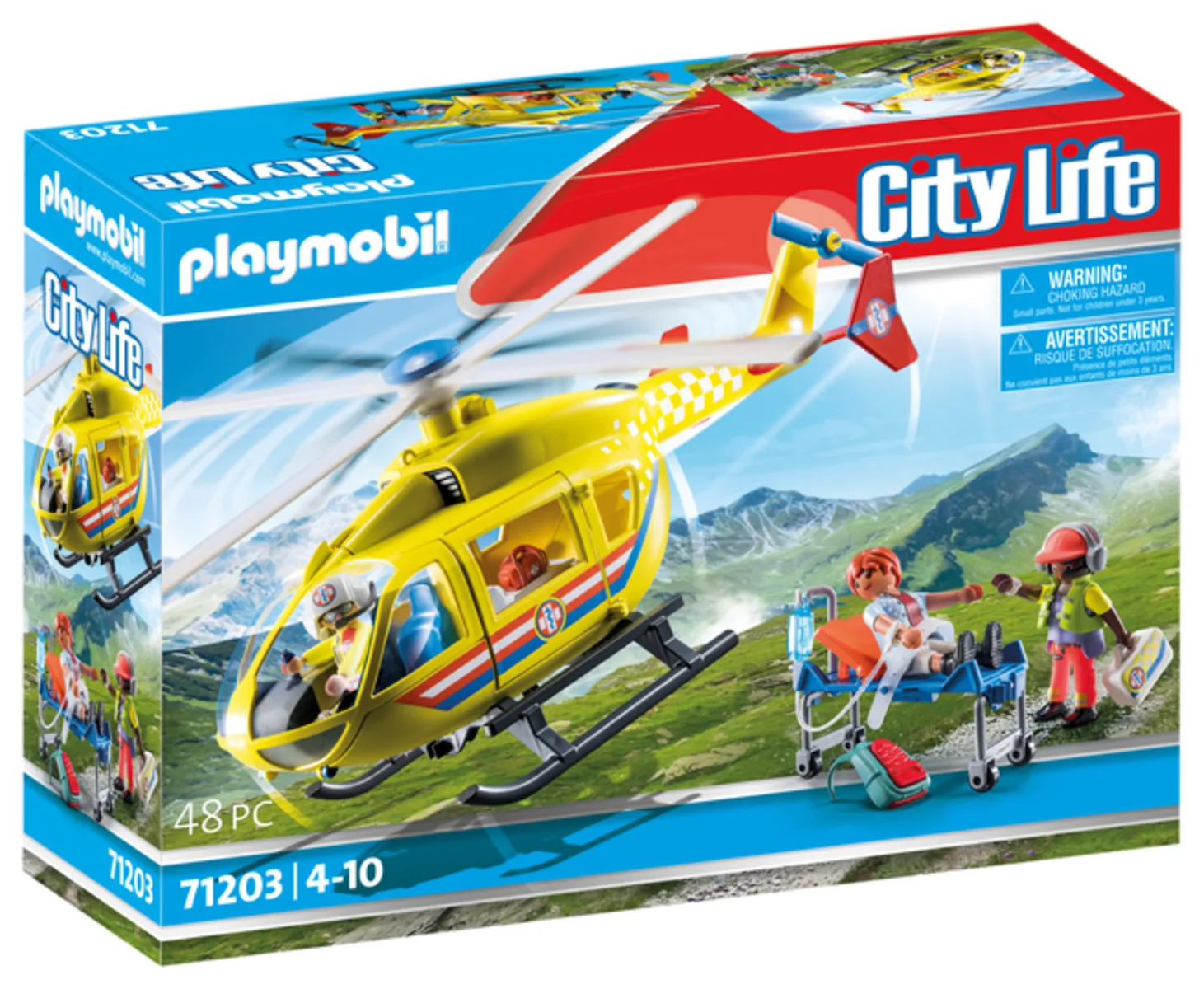 Playmobil City Life Ελικόπτερο Πρώτων Βοηθειών για 4-10 ετών 71203 - Image 1