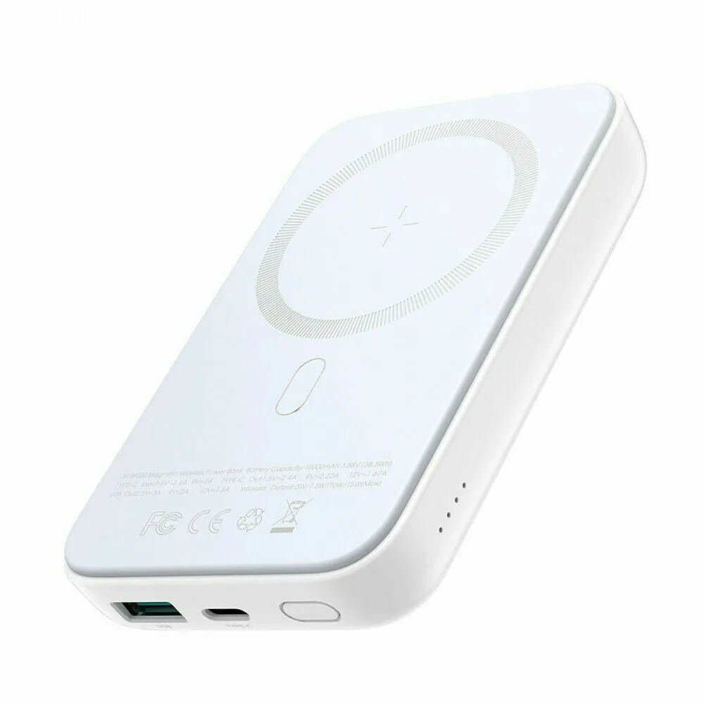 Joyroom JR-W020 MagSafe Power Bank 10000mAh 20W με Θύρα USB-A και Θύρα USB-C Power Delivery Λευκό - Image 1