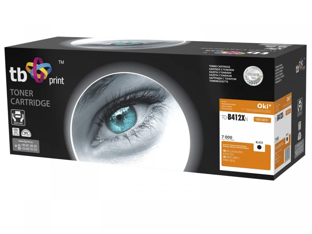 TB Print Συμβατό Toner για Laser Εκτυπωτή OKI 7000 Σελίδων Μαύρο TO-B412XN - Image 1