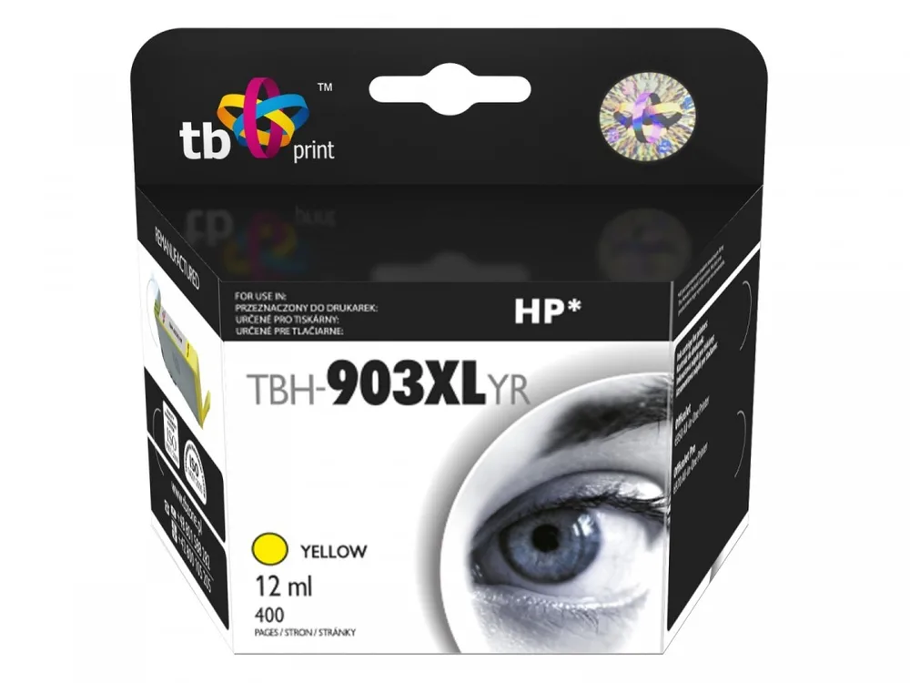 TB Print Συμβατό Μελάνι Εκτυπωτή InkJet HP 400 Σελίδων 12ml Κίτρινο 1τμχ TBH-903XLYR - Image 1