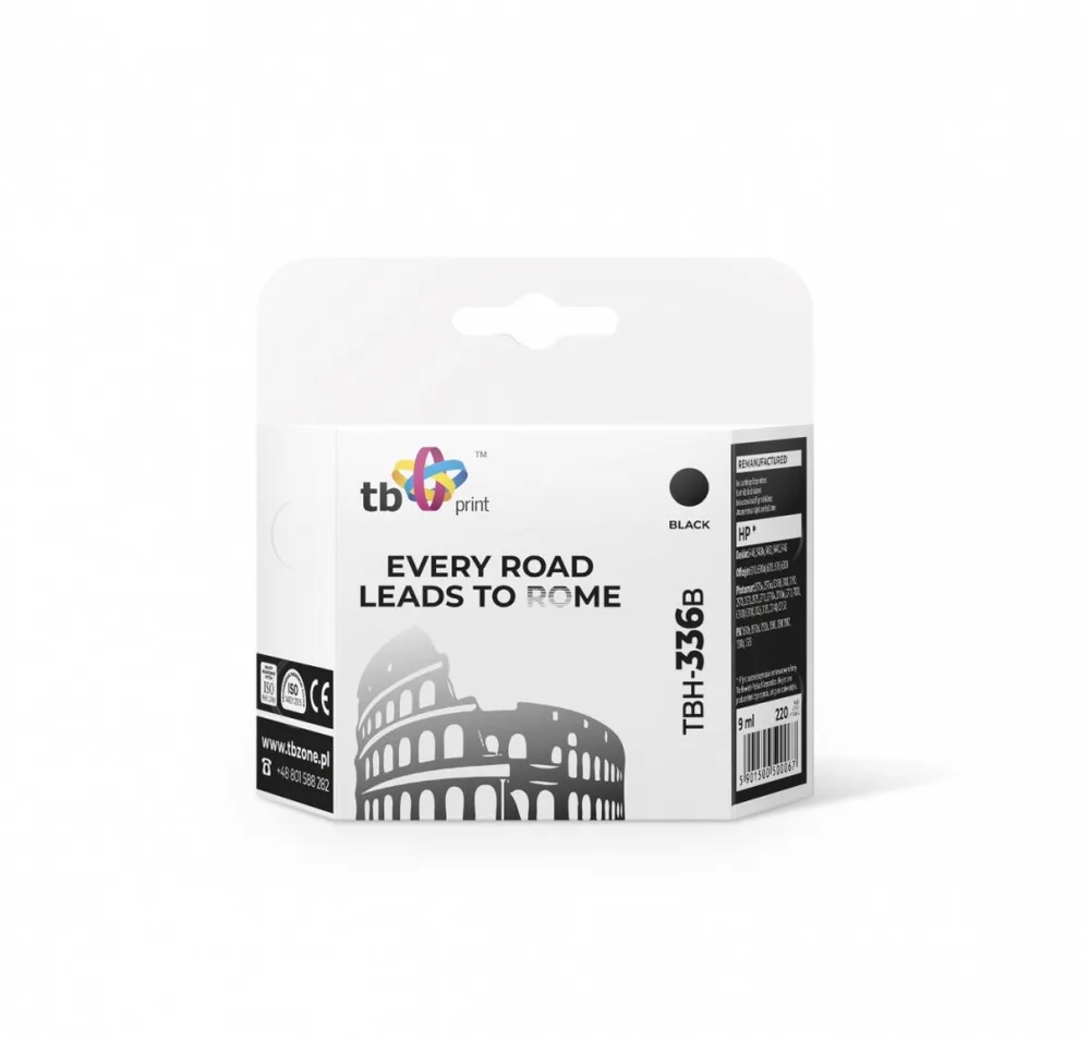 TB Print Συμβατό Μελάνι Εκτυπωτή InkJet HP 220 Σελίδων 9ml Μαύρο 1τμχ TBH-336B - Image 1